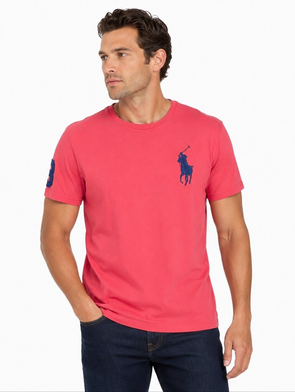 Polo Ralph Lauren Men's Big Pony Shirt Short Sleeve Size XL Pink Red Milano Red